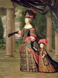 Maria Theresa (1638-83), wife of Louis XIV, with her son the Dauphin Louis of France (1661-1711), after 1661